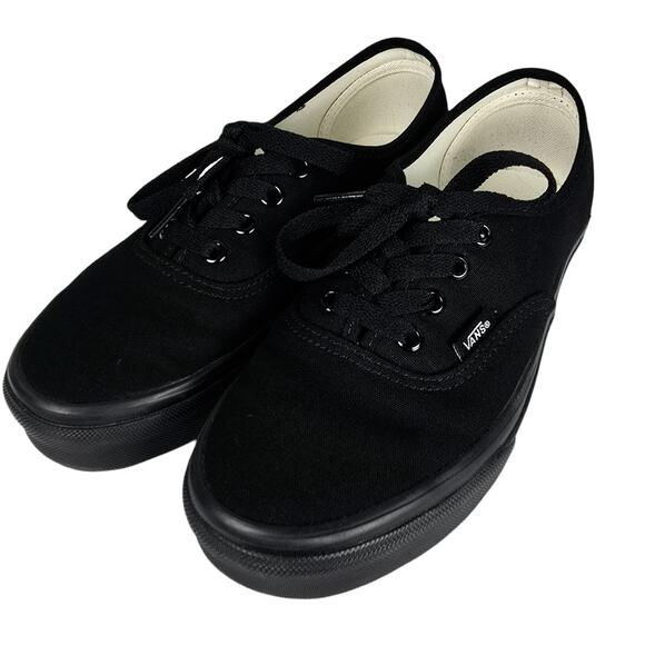 Vans Authentic Black Canvas Low Top Unisex W7 M5.5 – Minimalist Skate Shoe - Picture 5 of 7